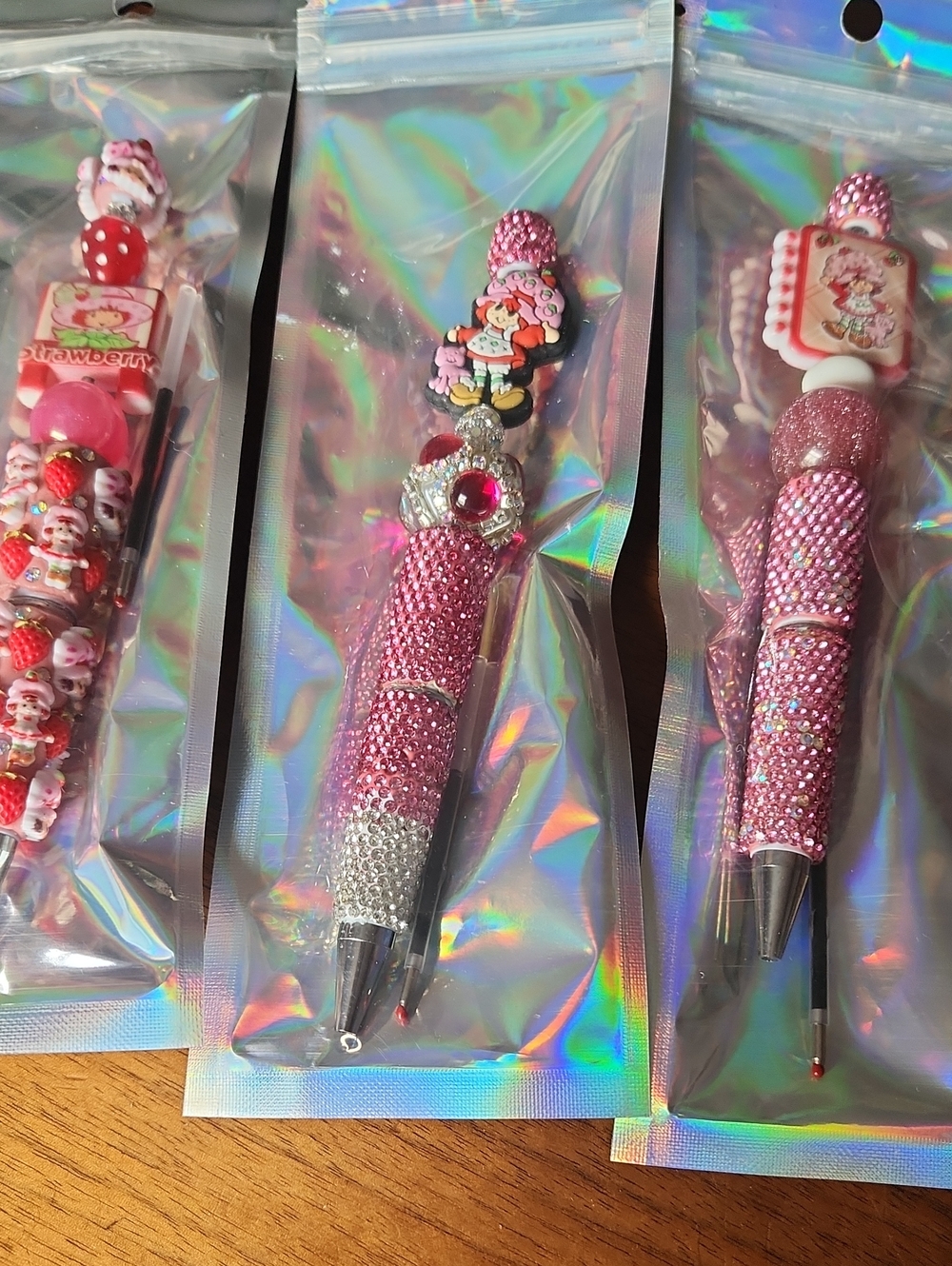 Pink Rhinestone Decorative Ballpoint Pen - Brand: Strawberry Shortcake